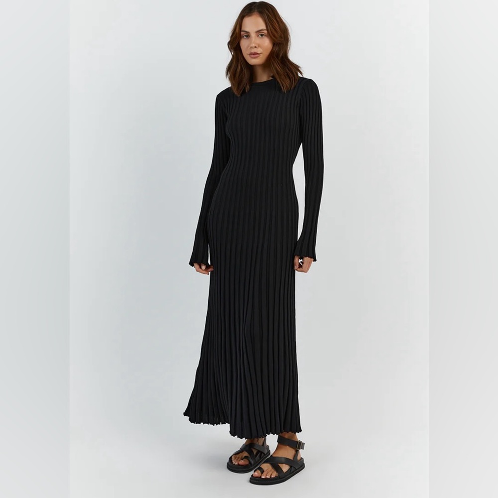 DISSH Black Long Sleeve Ada Knit Dress